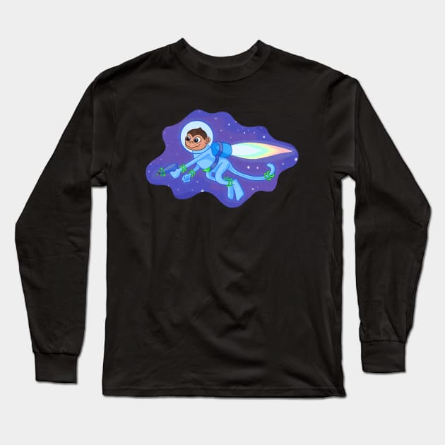 Space Monkey! Long Sleeve T-Shirt by AmysBirdHouse